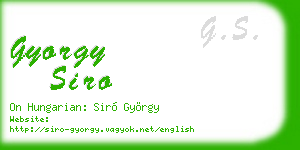 gyorgy siro business card