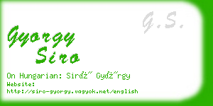 gyorgy siro business card